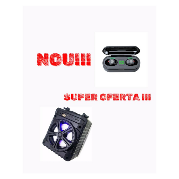 Pachet: Casti bluetooth cu Touch + Boxa portabila cu Bluetooth