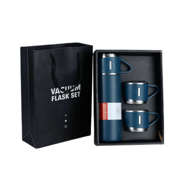Set 3 piese: Termos 500 ml + 2 cesti, otel inoxidabil
