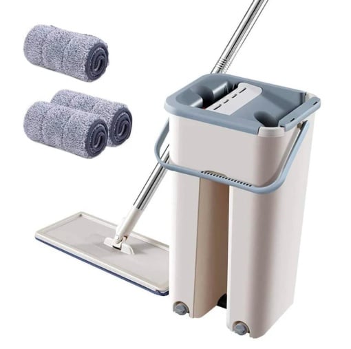 Mop profesional cu doua cuve de spalare si uscare + 2 rezerve cadou