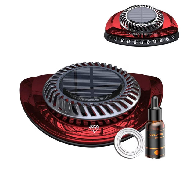 Set 2 x Odorizant auto rosu cu functionare solara, rotatie 360 grade, de lunga durata