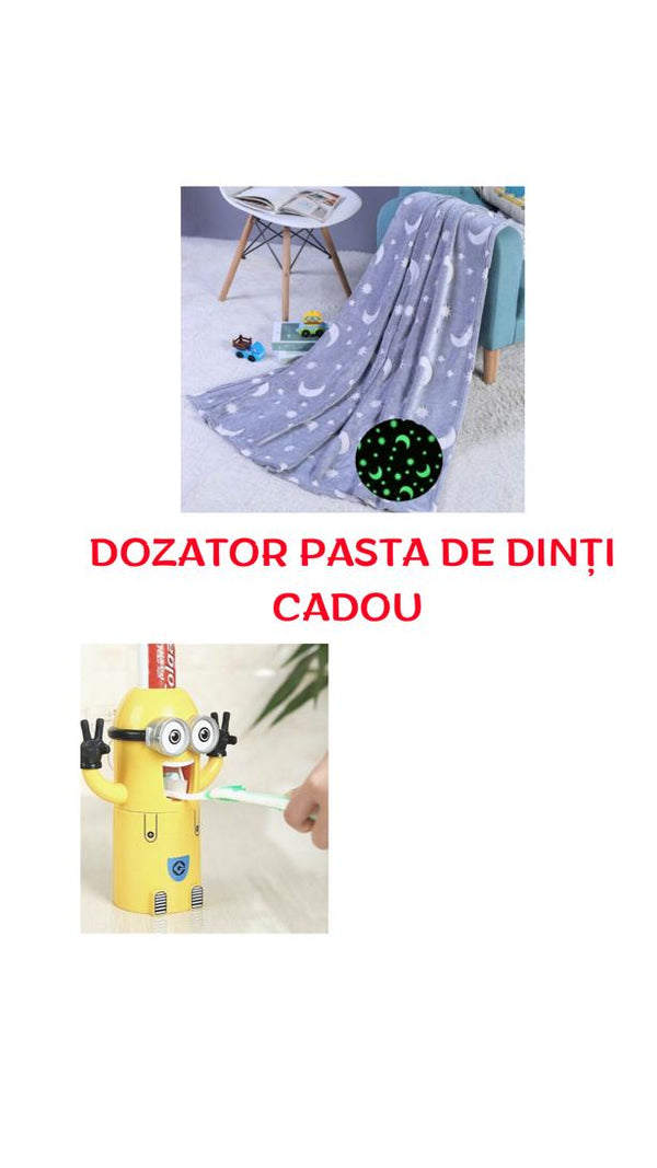 Patura copii luminoasa, efect fosforescent + CADOU DOZATOR PASTA DE DINTI