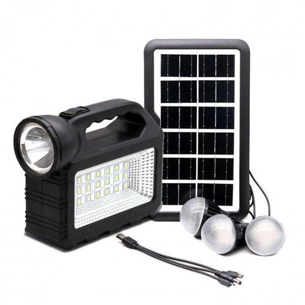 KIT SOLAR-LANTERNA LED MULTIFUNCTIONALA CU PANOU SOLAR, 3 BECURI, POWER BANK